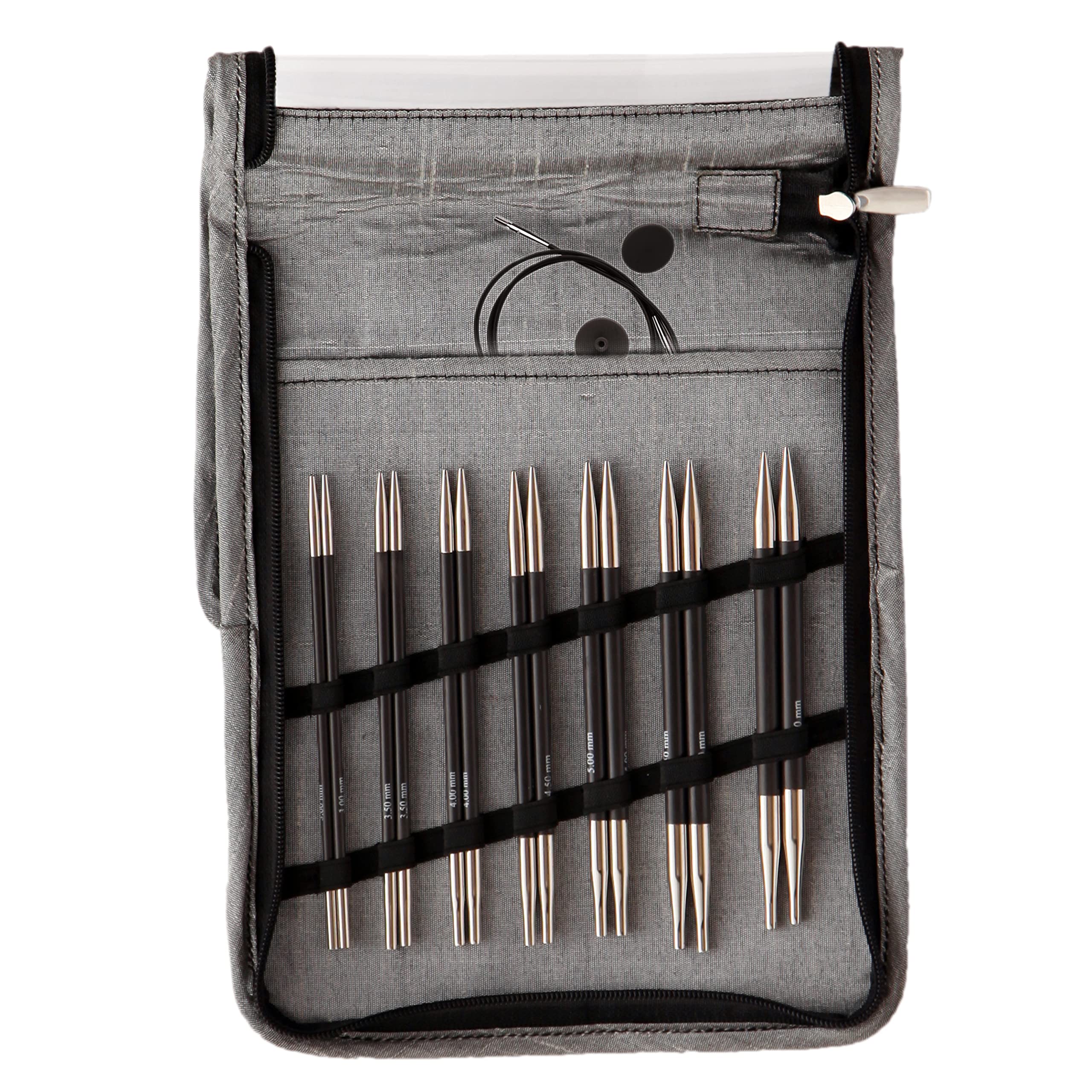KnitPro Karbonz Interchangeable Needle Deluxe Set Normal, Black and Silver
