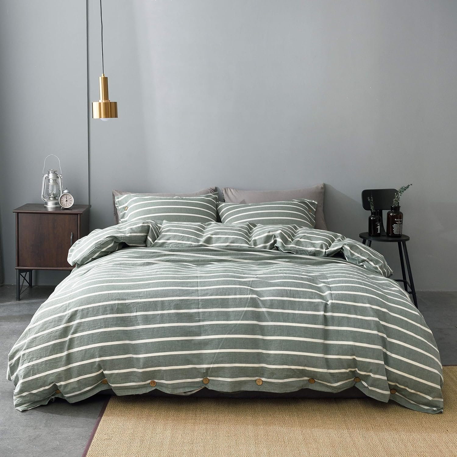 Best Green Stripe Bedding Cree Home