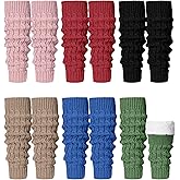 Shihanee 6 Pairs Women Fleece Lined Leg Warmers Knit Winter Warm Retro Leg Warmer Long Boot Socks for Daily Wear Ice Skating