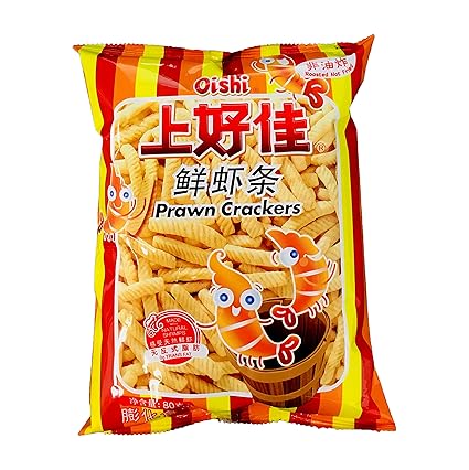 Oishi Prawn Crakers 上好佳 鮮蝦條 80g (pack of 2): Amazon.com: Grocery & Gourmet  Food