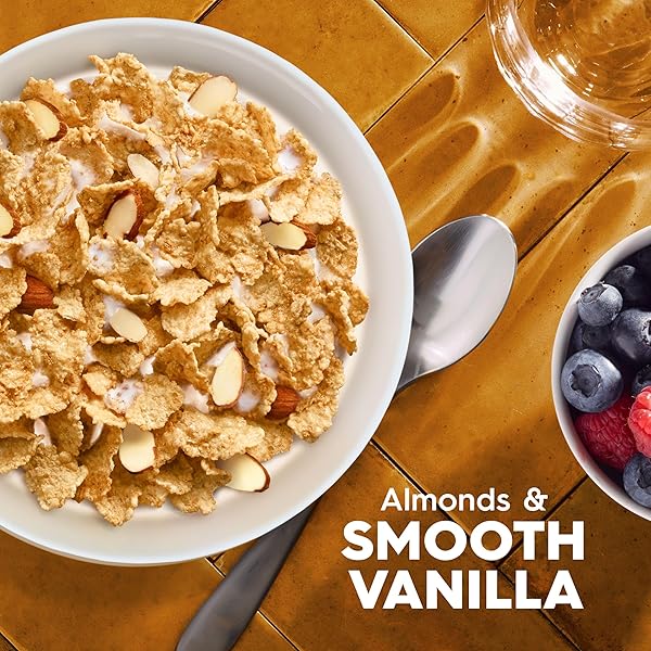 SPECIAL K BREAKFAST CEREAL, 11 VITAMINS AND MINERALS, MADE WITH REAL ALMONDS, FAMILY SIZE, VANILLA AND ALMOND, 18.8OZ BOX (1 BOX)
