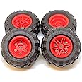 LEGO Parts and Pieces: Large Red Wheel, Black Tire Pack - 8 Pieces