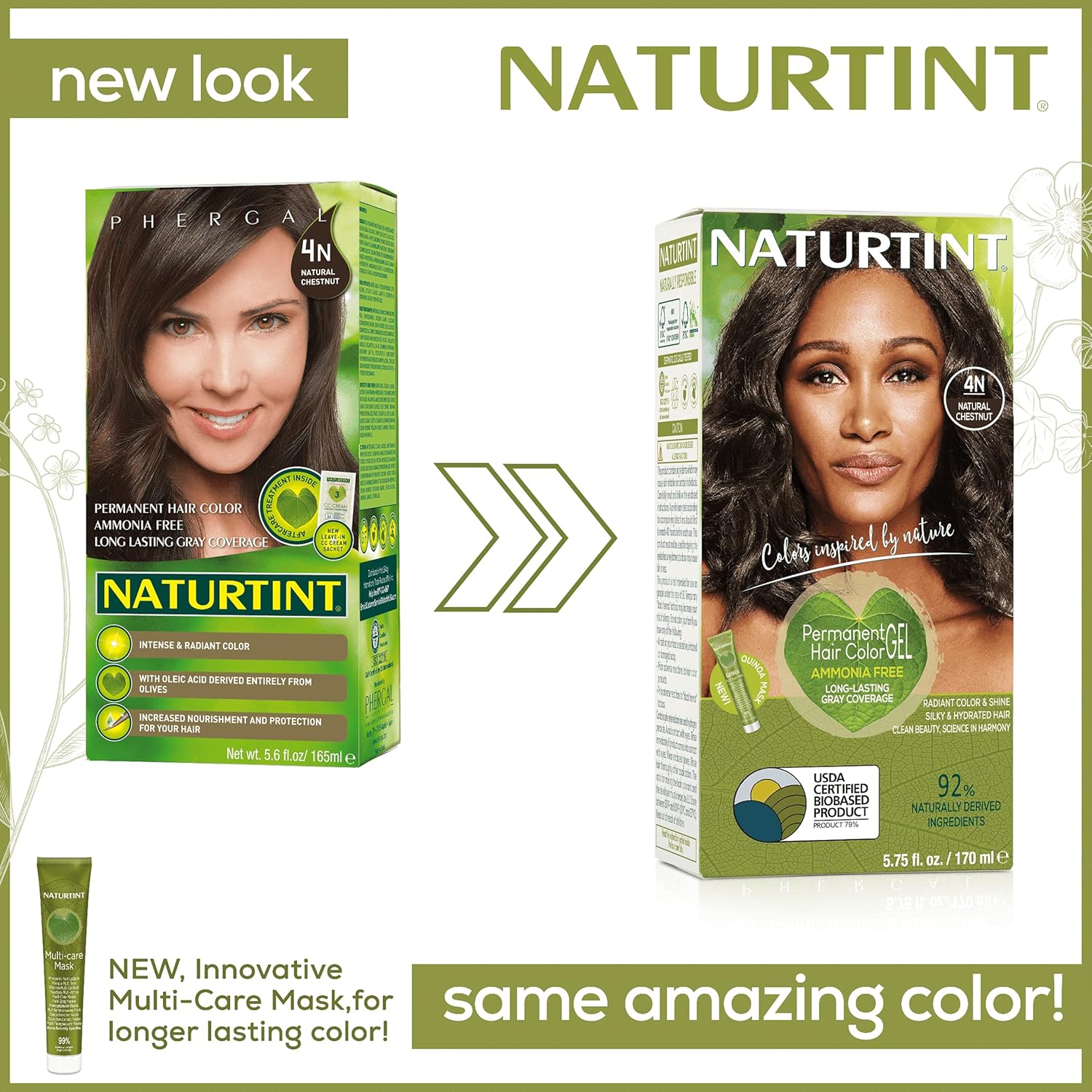 Naturtint Permanent Hair Color 4N Natural Chestnut (Pack of 1), Ammonia Free, Vegan, Cruelty Free, up to 100% Gray Coverage, Long Lasting Results : Chemical Hair Dyes : Beauty