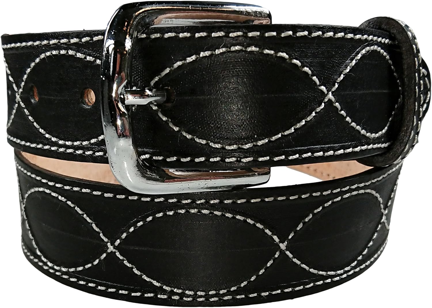 Men's Leather Belt 1 1/2" Wide CasualWork HoneyBlack at Amazon Men’s