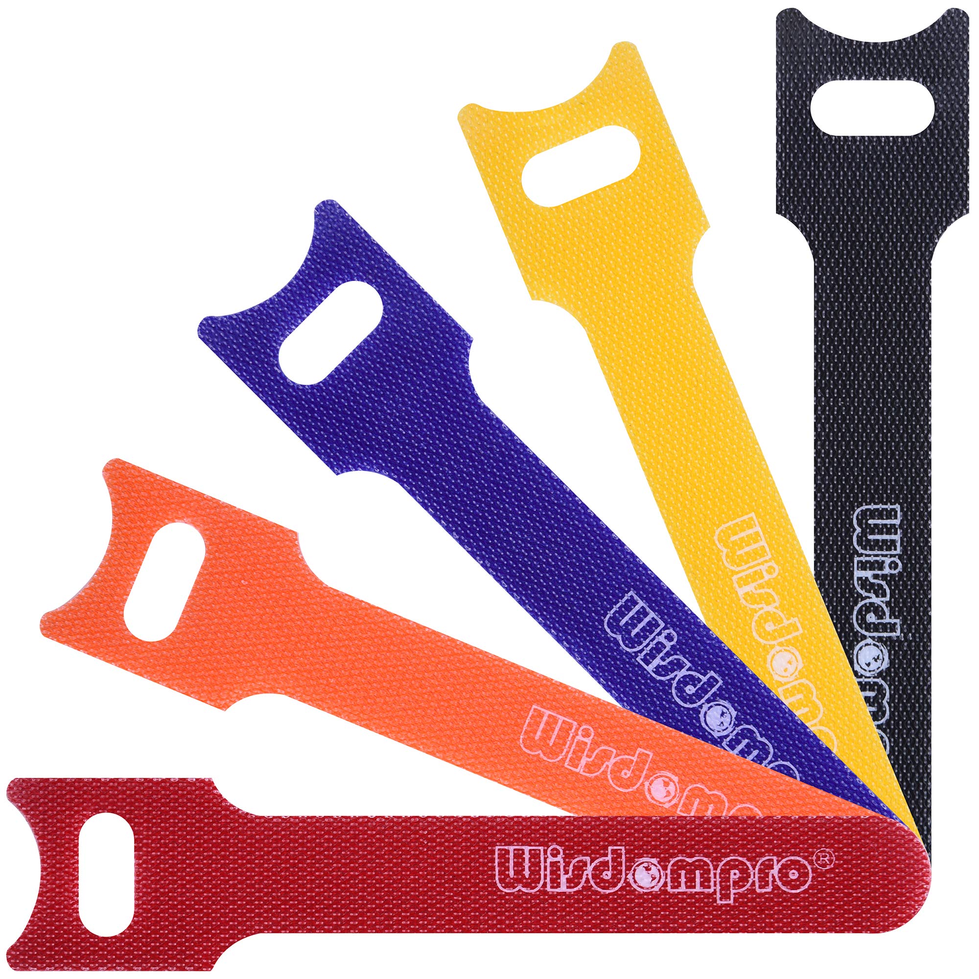 Wisdompro 50 Pack Reusable Cable Ties, Adjustable Releasable Hook and Loop Cable Straps Organiser for PC Cable Management, Organizing Cords, TV, Desk - 4 Inches