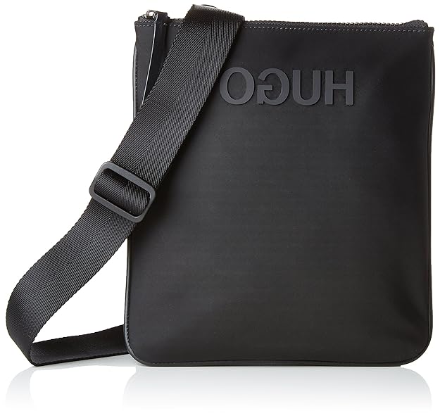 HUGO Herren Record s Zip Env Schultertasche, Schwarz (Black), 1 x 1 x 1 cm