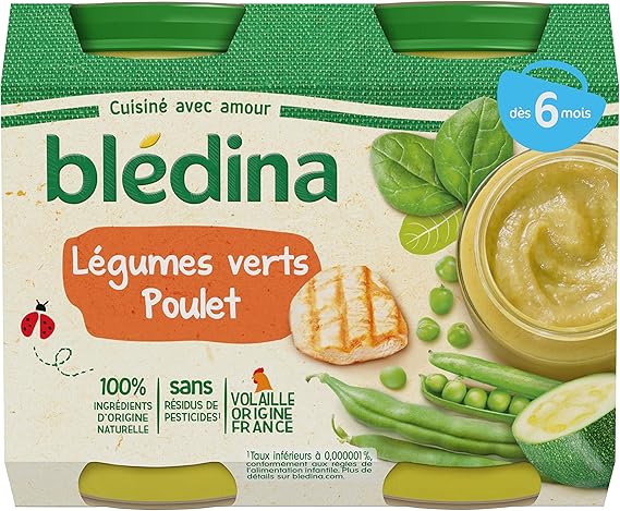 Bledina Petits Pots Bebe Des 6 Mois Legumes Verts Poulet 2x0g Packx6 Amazon Fr Epicerie