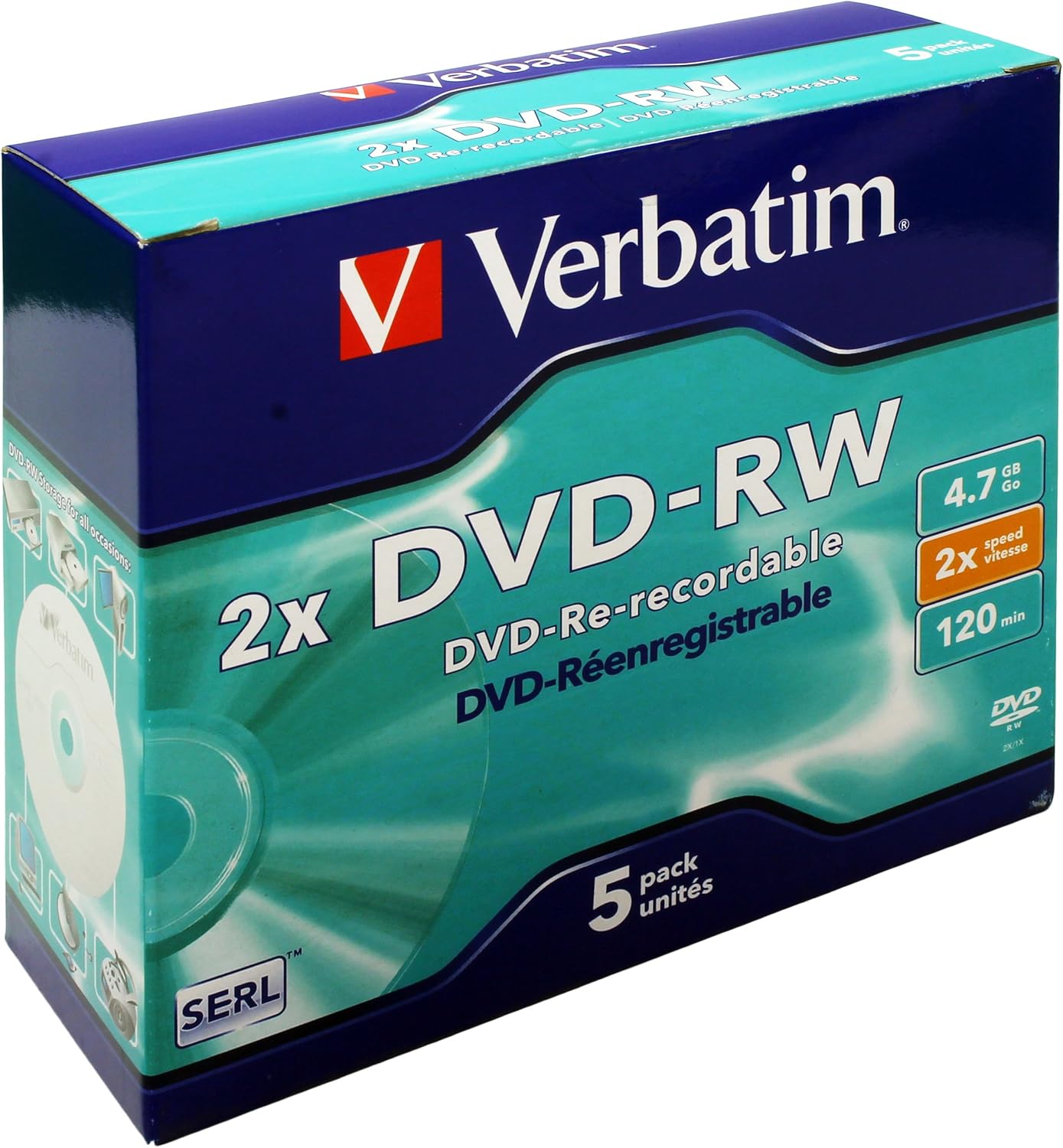 Verbatim DVDRW (2x) 5 Pack J/Case Amazon.co.uk Computers & Accessories