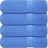 Infinitee Xclusives Luxury 100% Ring-Spun Cotton Bath Towels Set of 4 (27x54 inches) – Soft, Absorbent & Quick-Drying Towels for Bathroom, Gym, Spa & Hotel Use (Eloquent Blue, Bath Towels)