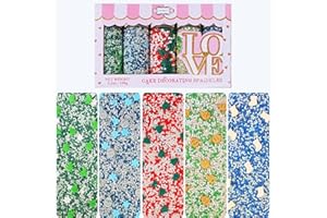 Confect Christmas Sprinkles | Christmas Sprinkles - Green White Silver Blue Red Sparkling Sugar I Christmas Tree Stocking & Snowflakes for Dessert Decorating- 5 Oz