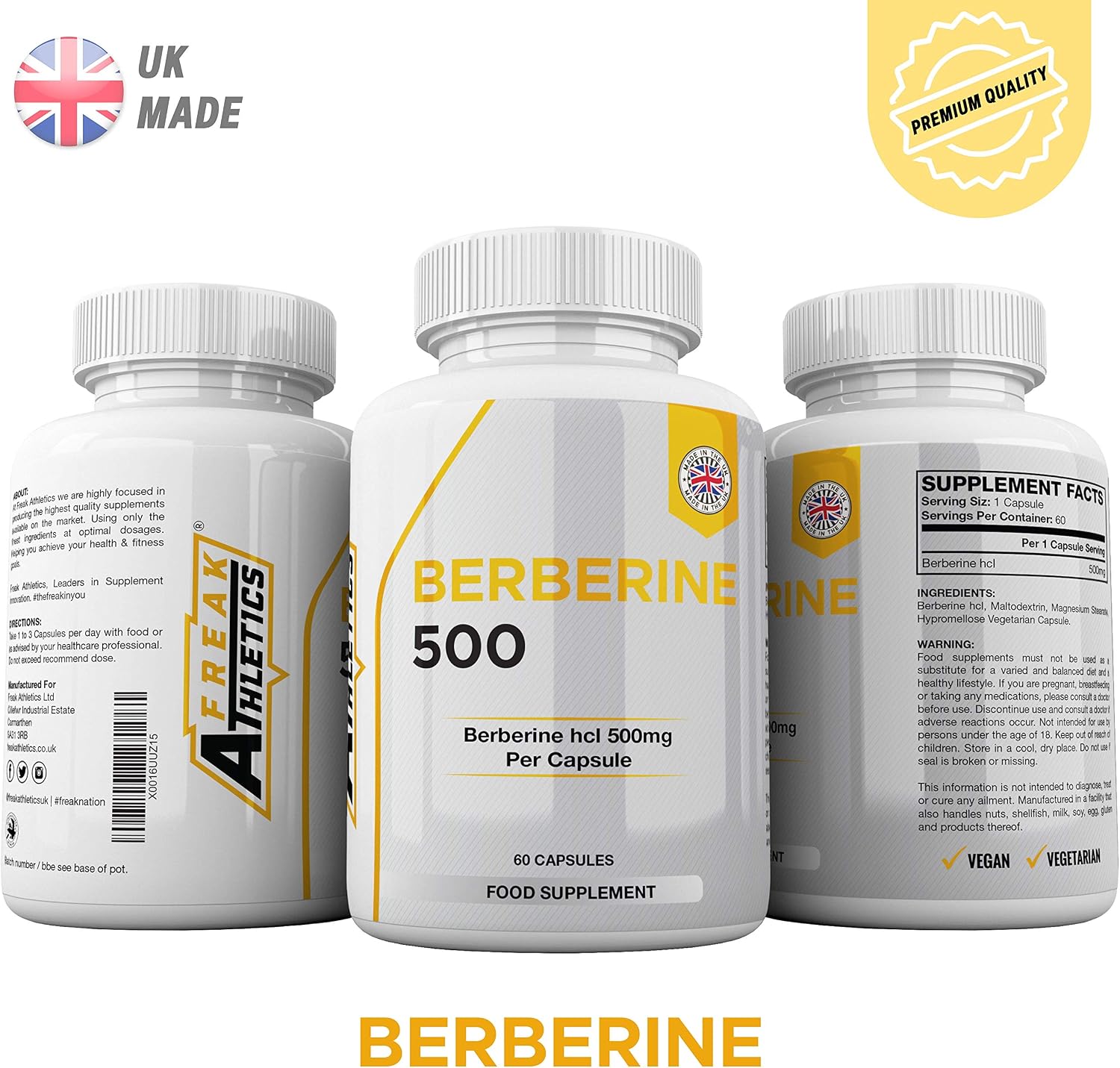 Nutrition Freak Berberine HCL 6000mg, 60 Vegan Capsules, 40:1 Extract (150mg) - Image 3