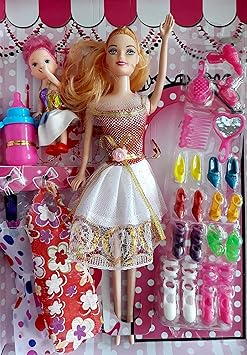 SUPER TOY Beautiful Dolls with Baby for Kids ( Multicolor )