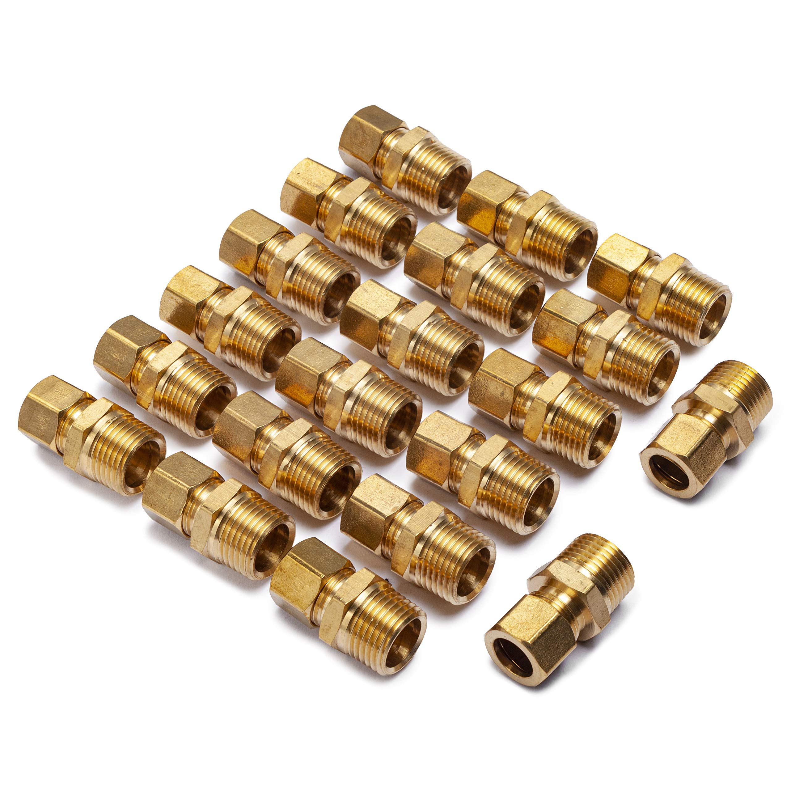 LTWFITTING Brass 1/2-Inch OD x 1/2-Inch Male NPT Compression Connector Fitting(Pack of 20) Image