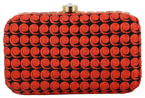 Tooba Handicraft Party Wear Hand Embroidered Box Clutch Bag Purse For Bridal, Casual, Party, Wedding
