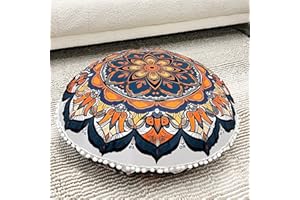 Turnextte 32 in Meditation Floor Cushion, Round Large Floor Pillow for Adult, Yoga Pillows for Sitting On Floor, Boho, Memory Foam Filling