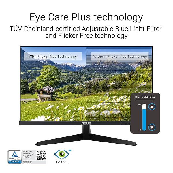 ASUS 27” 1080P EYE CARE MONITOR (VY279HGR) – FULL HD, IPS, 120HZ, 1MS, ADAPTIVE SYNC, FOR WORKING AND GAMING, EYE CARE PLUS, BLUE LIGHT FILTER, FLICKER FREE, SMOOTHMOTION, DISPLAYWIDGET, 3 YR WARRANTY