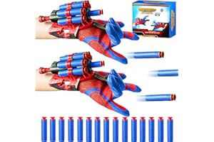 2 Pieces Spider Web Shooters for Kids, Cosplay Launcher Gloves Hero Webs Shooter, Toys Gifts for 3 4 5 6 7 8 Year Old Boys Gi