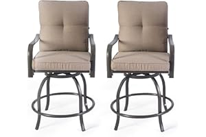 Kozyard Isabella High Swivel Bar Stools/Chair Set for Home Patio, Back Yard, Cafes, Bistro, Restaurants and Chic Bars (Beige)