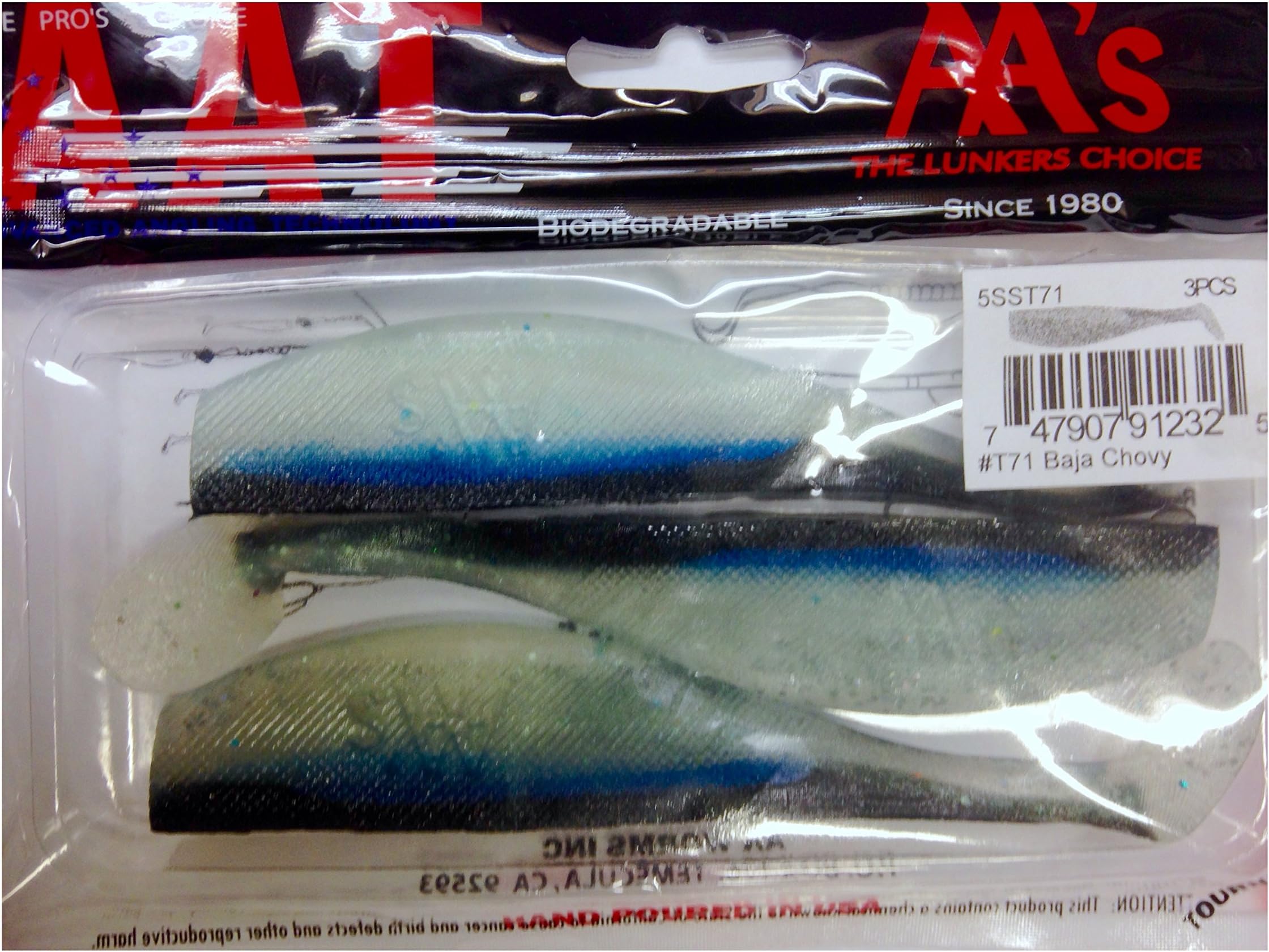 AA's 5SST71 5" Swimbait Body AA Baja Chovy - 3pk