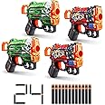 XShot Skins Menace - Camo & Game Over (4 Pack + 24 Darts) by ZURU, Easy Reload, Air Pocket Dart Technology, Toy Foam Dart Blaster for Kids, Teens, Adults, Frustration Free Packaging
