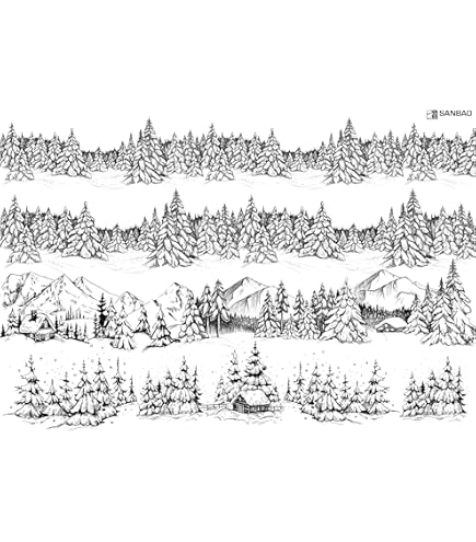 Forest Silhouette Ceramic Decals - Black 19x13 Inch Underglaze Transfers For Pottery