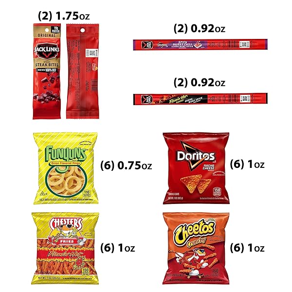 FRITO LAY CHIPS AND JACK LINK’S MEATS SNACK MIX VARIETY PACK, (PACK OF 30)