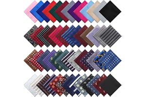 JAGELY 52 Pcs Pocket Squares for Men Soft Silk Handkerchiefs for Suit Accessories Wedding Business Banquet 9.06 x 9.06'', 52 Styles
