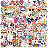 120PCS Day of the Dead Stickers, Dia De Los Muertos Party Favors Birthday Party Decorations Vinyl Waterproof Stickers for Water Bottle Laptop Luggage Helmet Gifts for Teens Boys Girls Adult