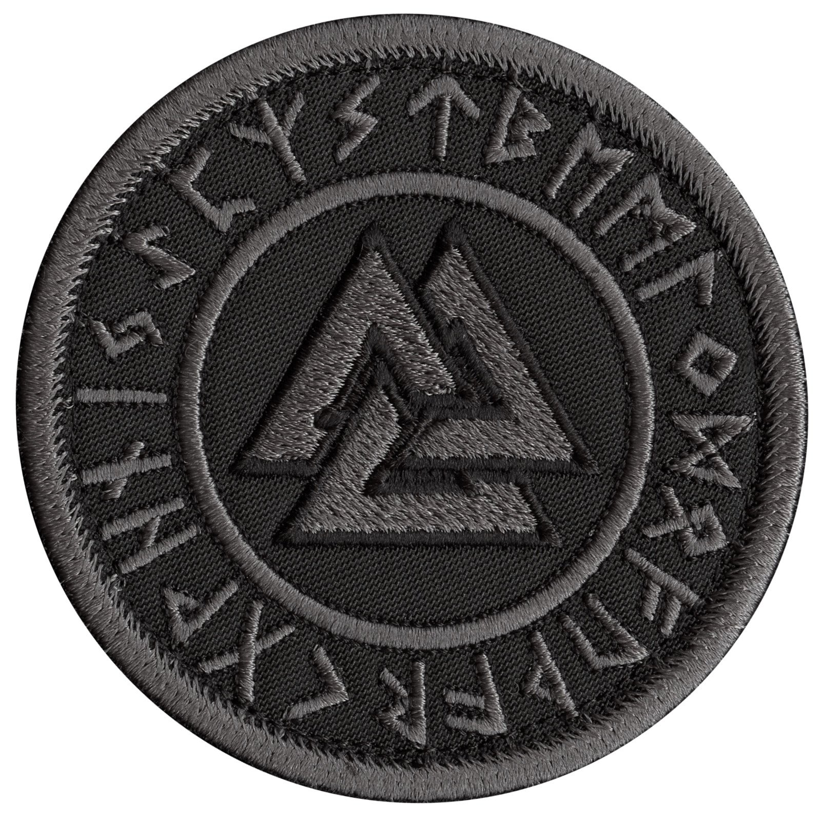 Black Valknut Viking Norse ACU Subdued Runic Heathen Pagan Odin God Rune Morale Tactical Hook Patch
