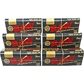 RAW Classic Black 1 1/4 Size Natural Unrefined Ultra Thin 79mm Rolling Papers (6 Packs)