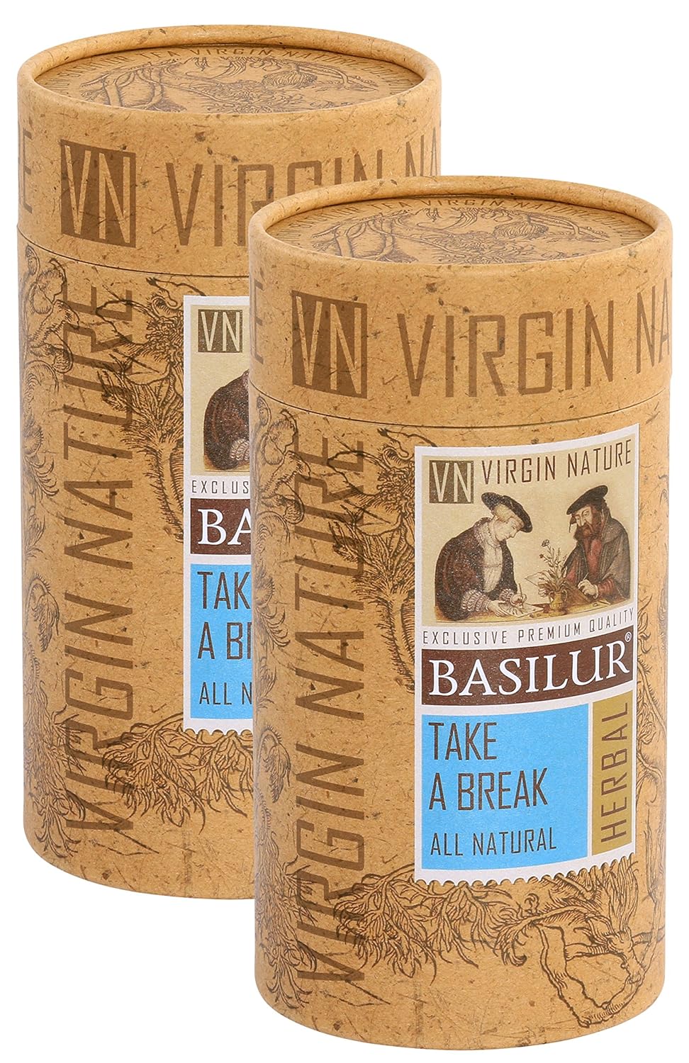 Basilur | TAKE A BREAK | 100% All Natural Herbal Tea | Virgin Nature Collection | 20 Count Luxury Pyramid Sachets (Pack of 2)