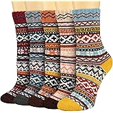 Heatuff Women's Winter Wool Socks Warm Soft Full Cushion Crew Socks (5 Pairs)