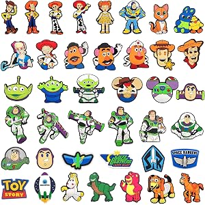 40 Pcs Toy Movie Story Shoe Charms, for Shoe Decoration, PVC Shoe Accessories, The Perfect Choice for Party Favors or Birthda