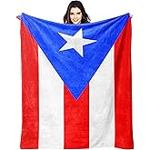 Puerto Rico Puerto Rican Flag Throw Blanket Flannel Blankets Soft Warm Cozy Lightweight Bed Throws for Bedroom Living Room Sofa Couch Home Decor 60“x50”