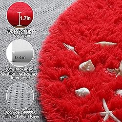 ONASAR Red Round Area Rug 4x4, Soft Bedroom Circle