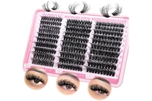 Fluffier Lash Clusters Thick Volume Lash Extension 10-18mm Cluster Eyelash Extensions DIY Individual Lashes Wispy at Home Pestañas Pelo a Pelo by ALPHONSE (60D+80D+100D, 300pcs)