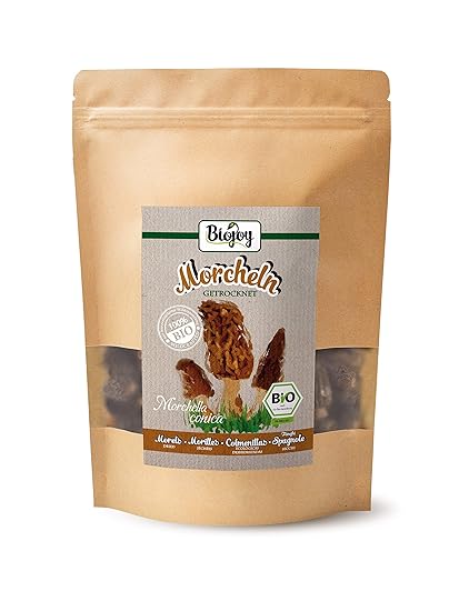 BIO-Morcheln getrocknet Grade A, ohne Stiele | getrocknete Spitzmorcheln in BIO-Qualität | naturbelassene & unbestrahlte Troc