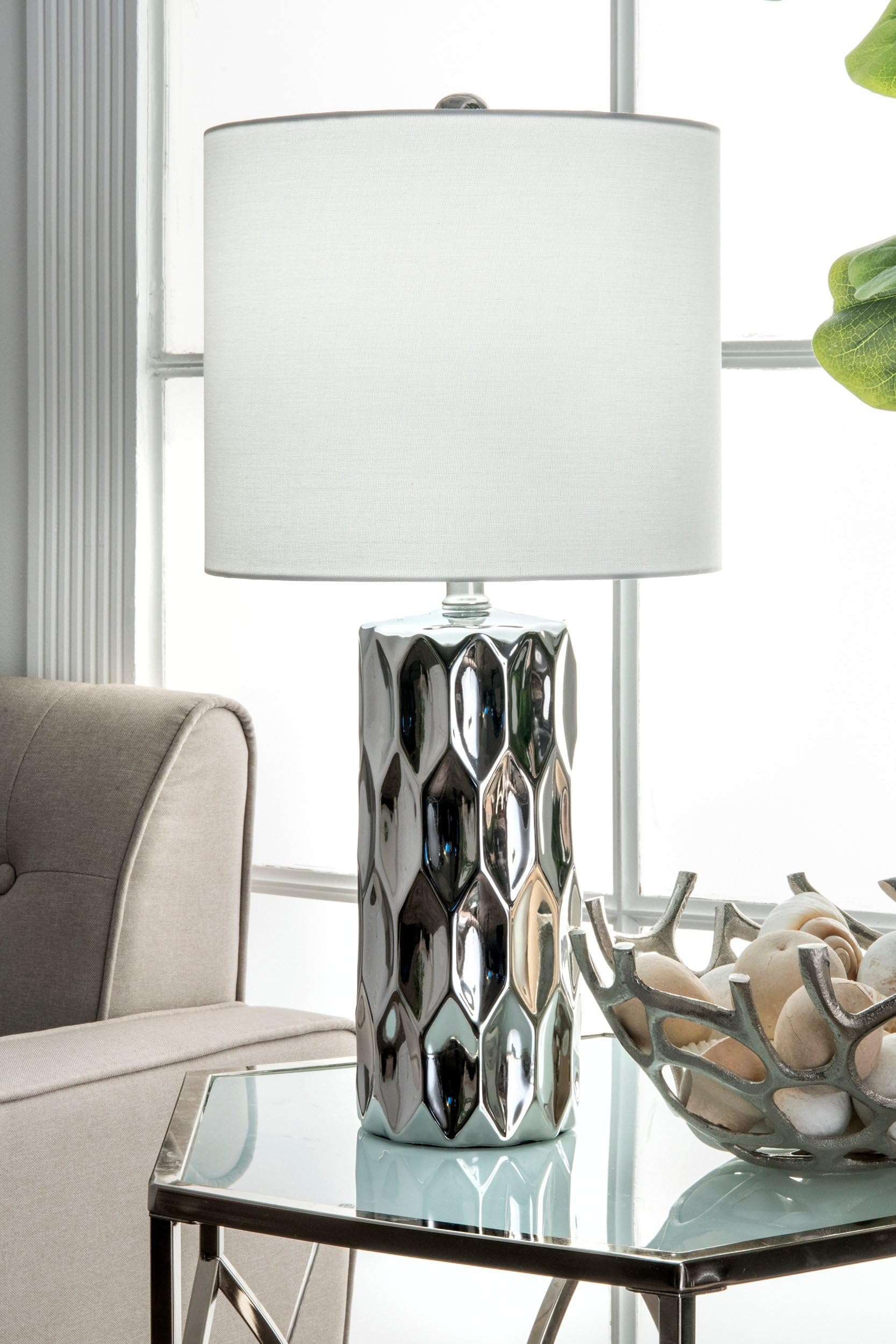 Watch Hill Oriana Ceramic Linen Shade Table Bedside Desk Lamp