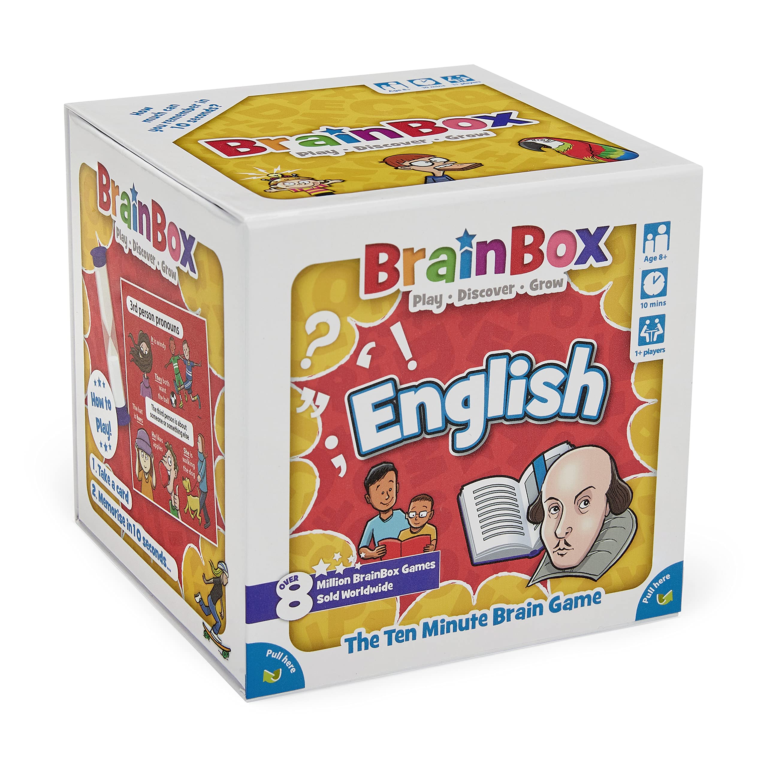 BrainBox English | Fun & Educational Card Game | Ages 8+ | 1+ Players | 10 Minutes Play Time