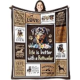 Gtouaz Rottweiler Gifts Throw Blanket 60" x 50", Rottweiler Gifts for Women, Rottweiler Mom Gifts, Gifts for Rottweiler Lovers, Rottie Mom Gift, Rottweiler Decor