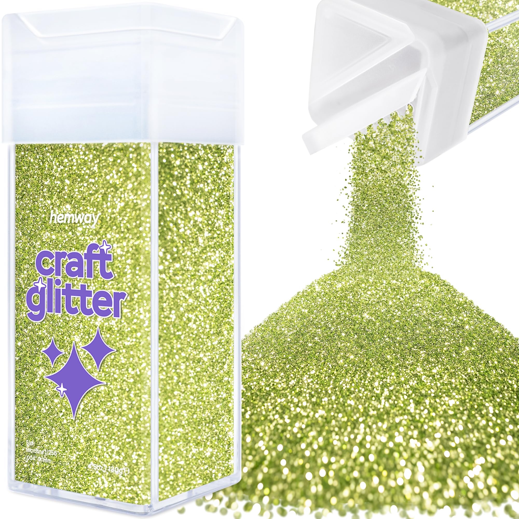 Hemway Glitter Shaker Olive Green 110g Microfine, Craft Glitter Shaker for Resin & Epoxy Crafts, Christmas Art Supplies, Nail, Body, Face, Eye, Festival, Crafting, Slime, Sparkle