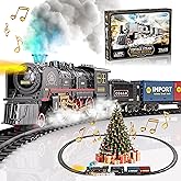 Funwee Train Set with Smokes,Lights and Sound for Under Christmas Tree | Electric Train Toy with Track,Locomotive Train Model Gifts Idea for 3 4 5 6 7+ Years Old Toddler Boys and Girls