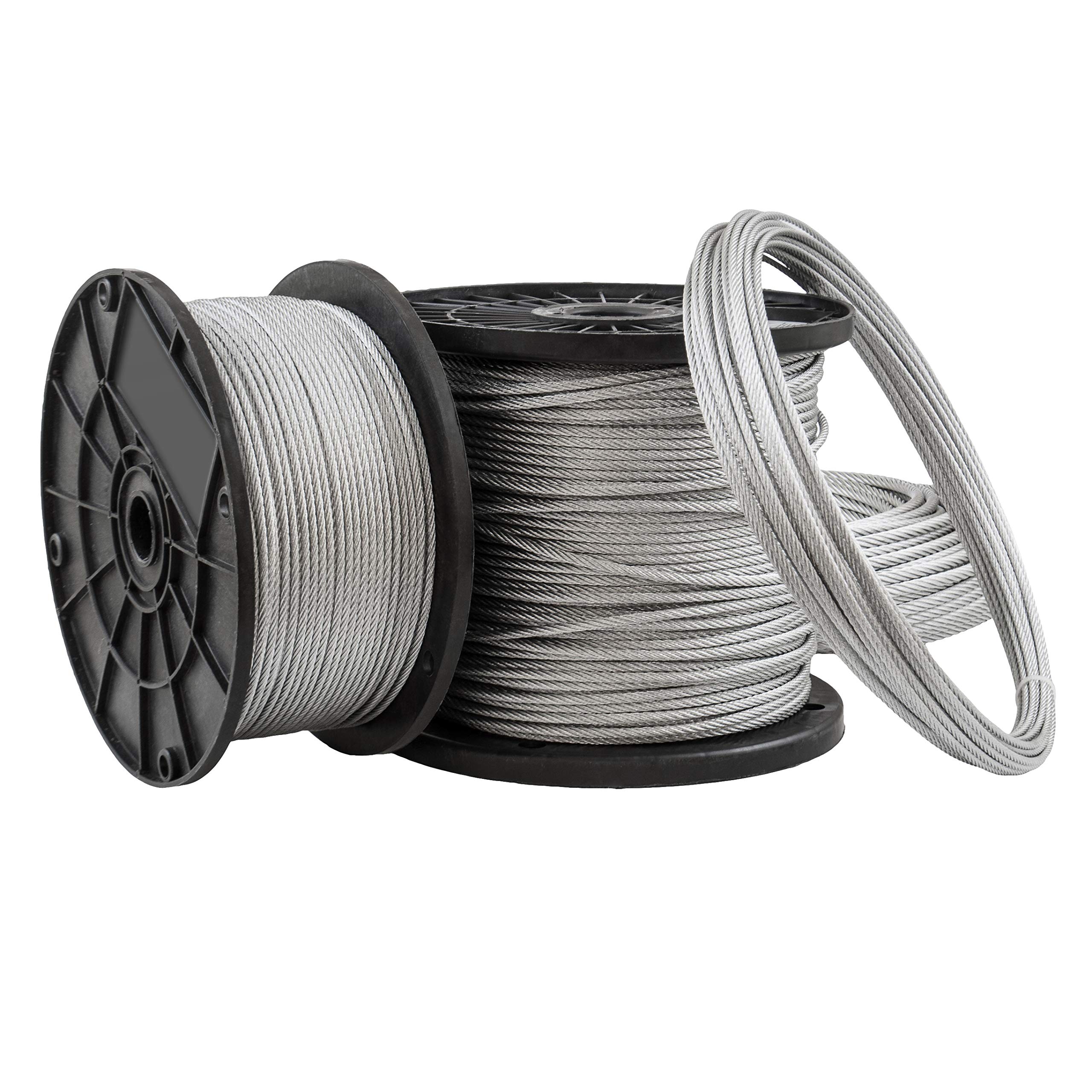 Steel wire rope, galvanized, many sizes and lengths