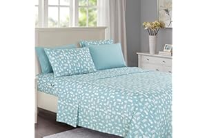 Elegant Comfort Luxury Soft Bed Sheets Holiday Pattern 1500 Premium Hotel Quality Microfiber - Softness Wrinkle and Fade Resistant (6-Piece) Bedding Set, Queen, Blue Polar Bear