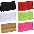 Waydress 6 Rolls/12 Yards Fringe Trim Lace Polyester Multi-Colored Fringe Tassel Lace Trim Ribbon for Home Accessory DIY Sewing Crafts Clothing Curtains Decor(4 Inch,Vivid Colors)