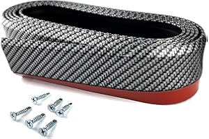 AFATEBOX Front Bumper Lip 8.2 FT / 250cm Universal Strip Splitter Spoiler Side Skirt Carbon Fiber Black for Car Truck, 2.5m Length