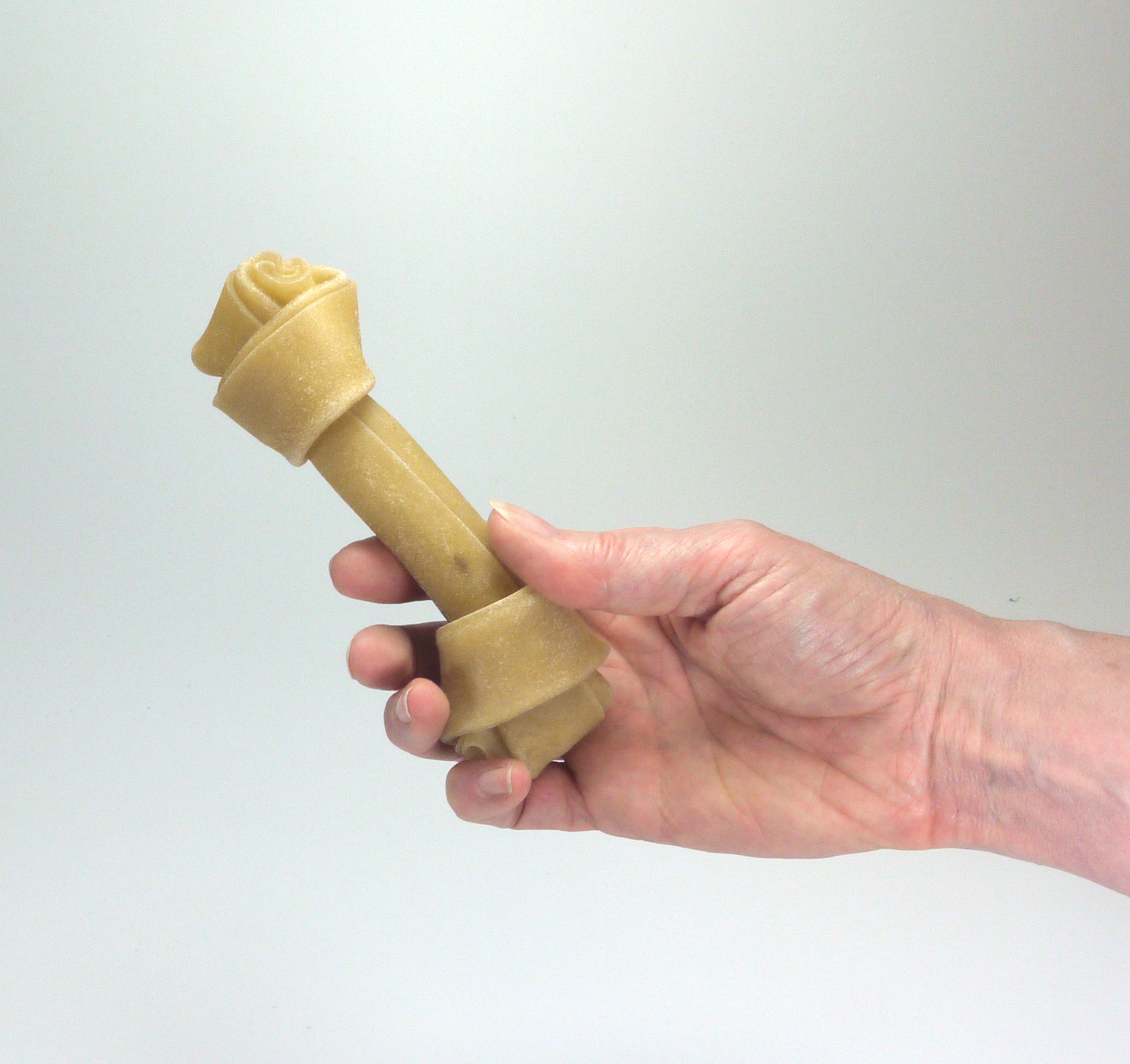 Britten & James Natural Rawhide Knotted Bone Chews for Dogs Medium [Pack of 10]