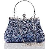 BABEYOND Evening Clutch Purses for Women - Vintage Evening Bag Accessories for Women Gatsby 1920s Beaded Sequin Pearl Clutch