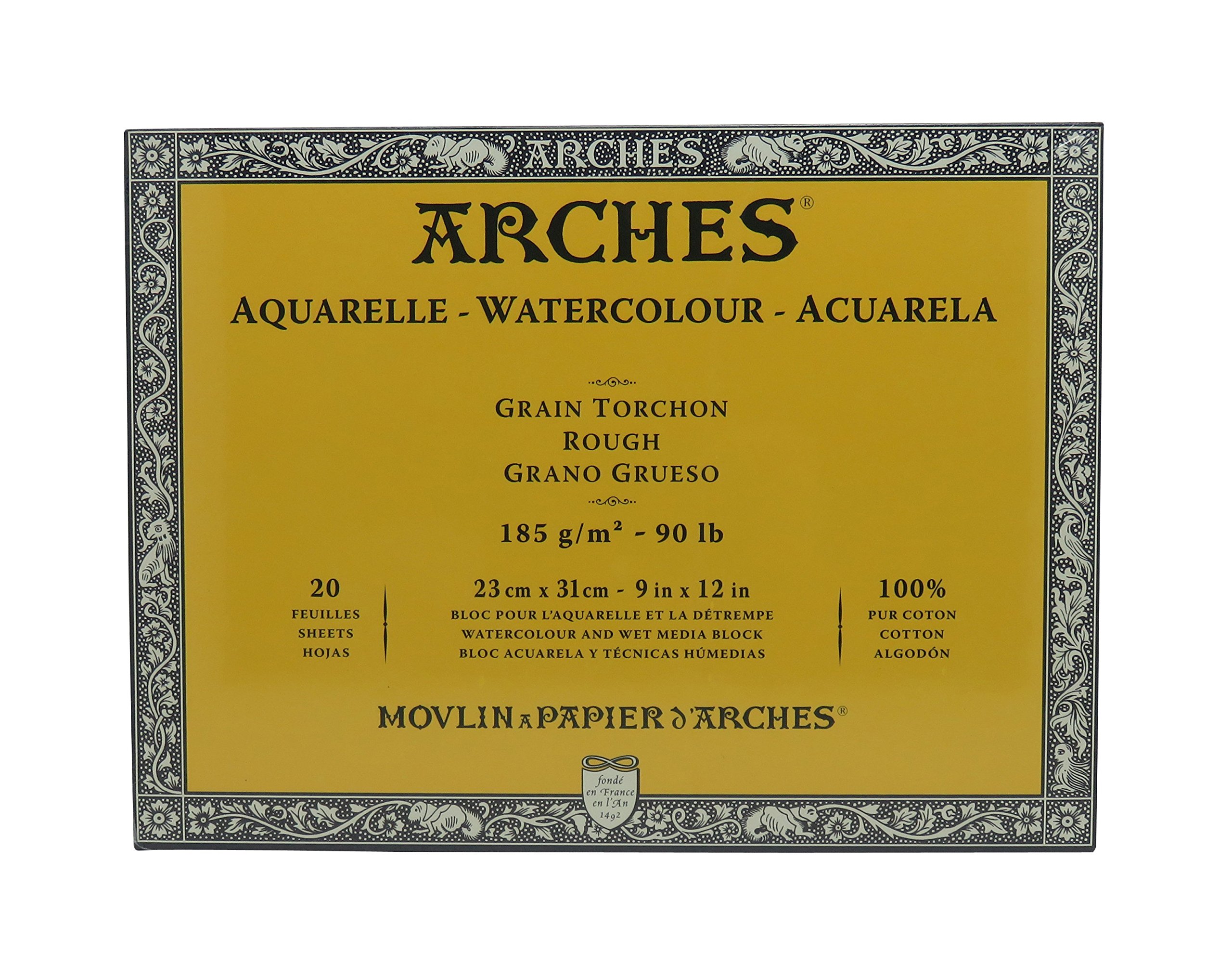 Unbekannt Arches Aquarelle Watercolour Paper on a Roll, Wood, White, Block 20 Blatt - 23 x 31cm