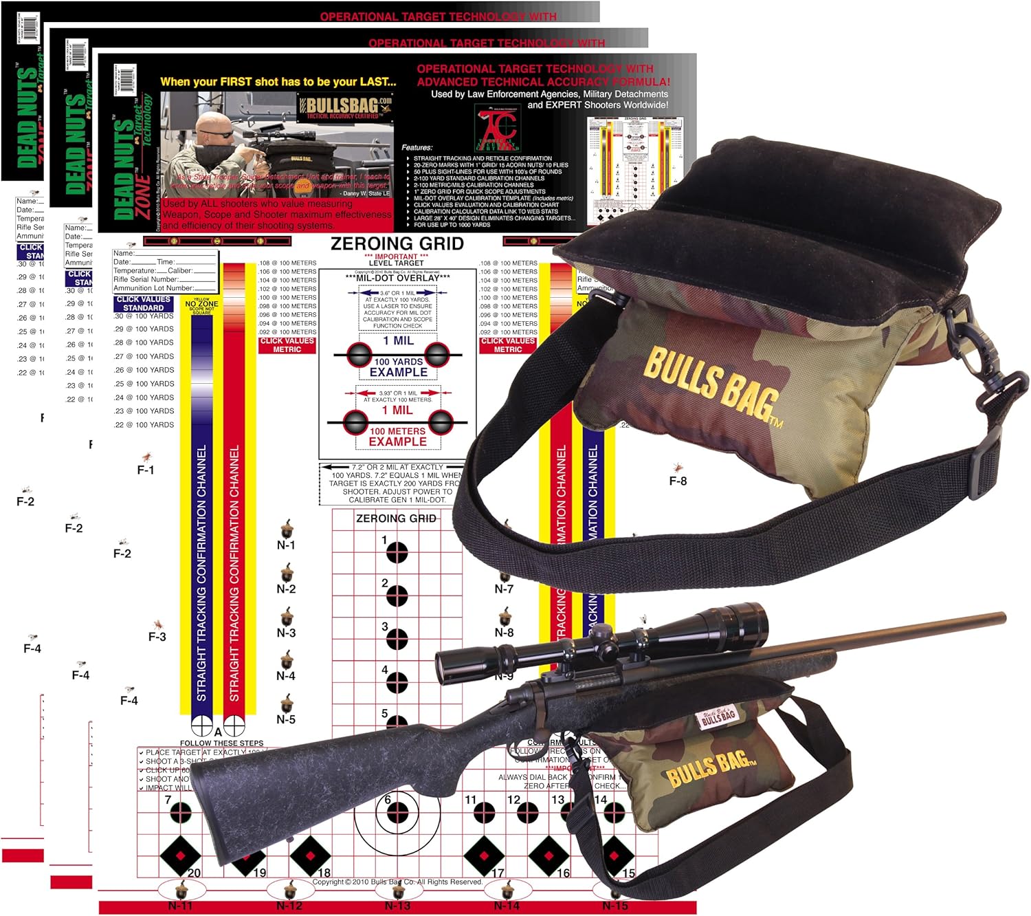 BULLS BAG P.G. (Proving GroundSeries) Tactical Rifle Shooting Rest with DNDZ